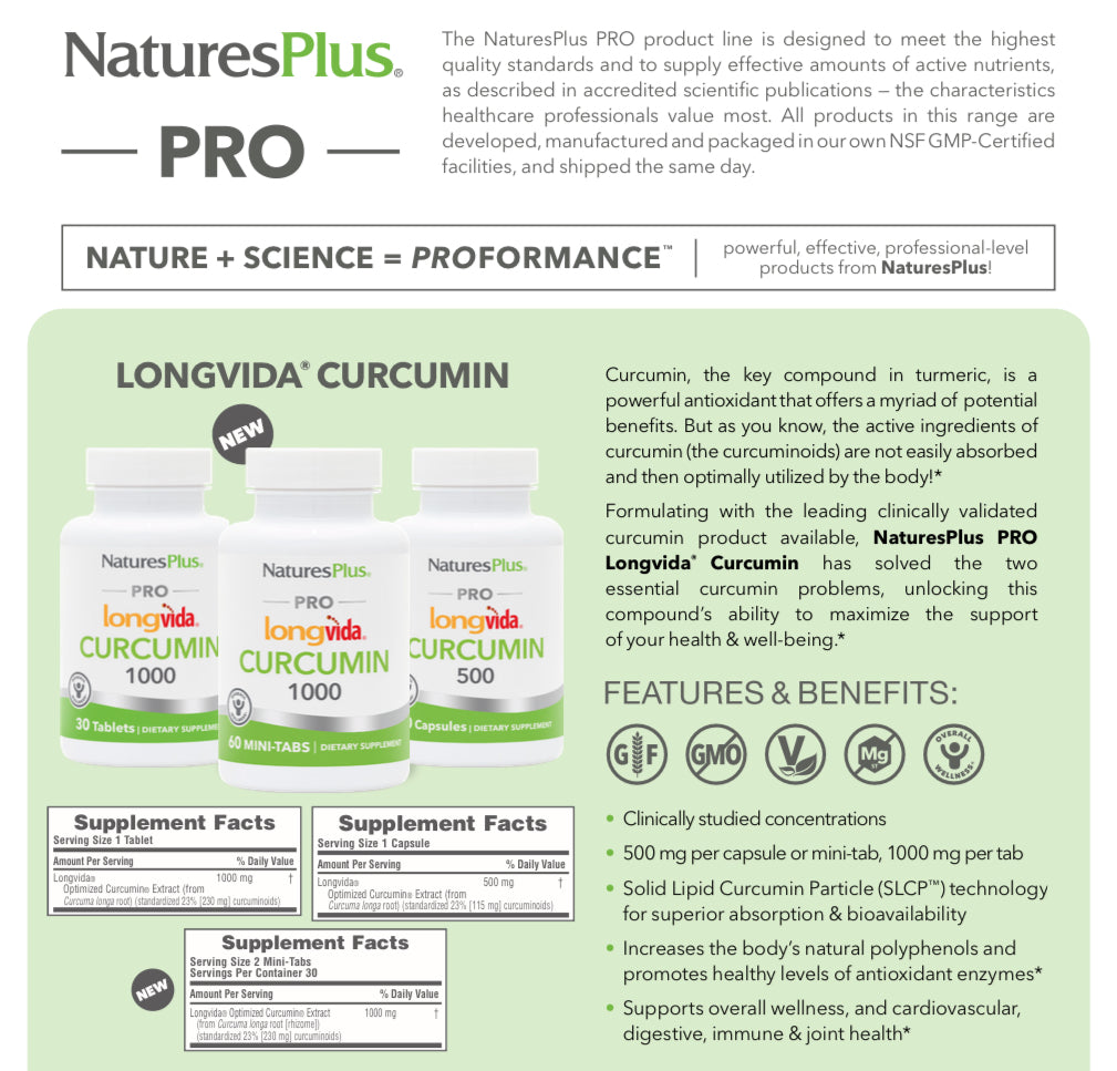 Natures Plus PRO Longvida CURCUMIN